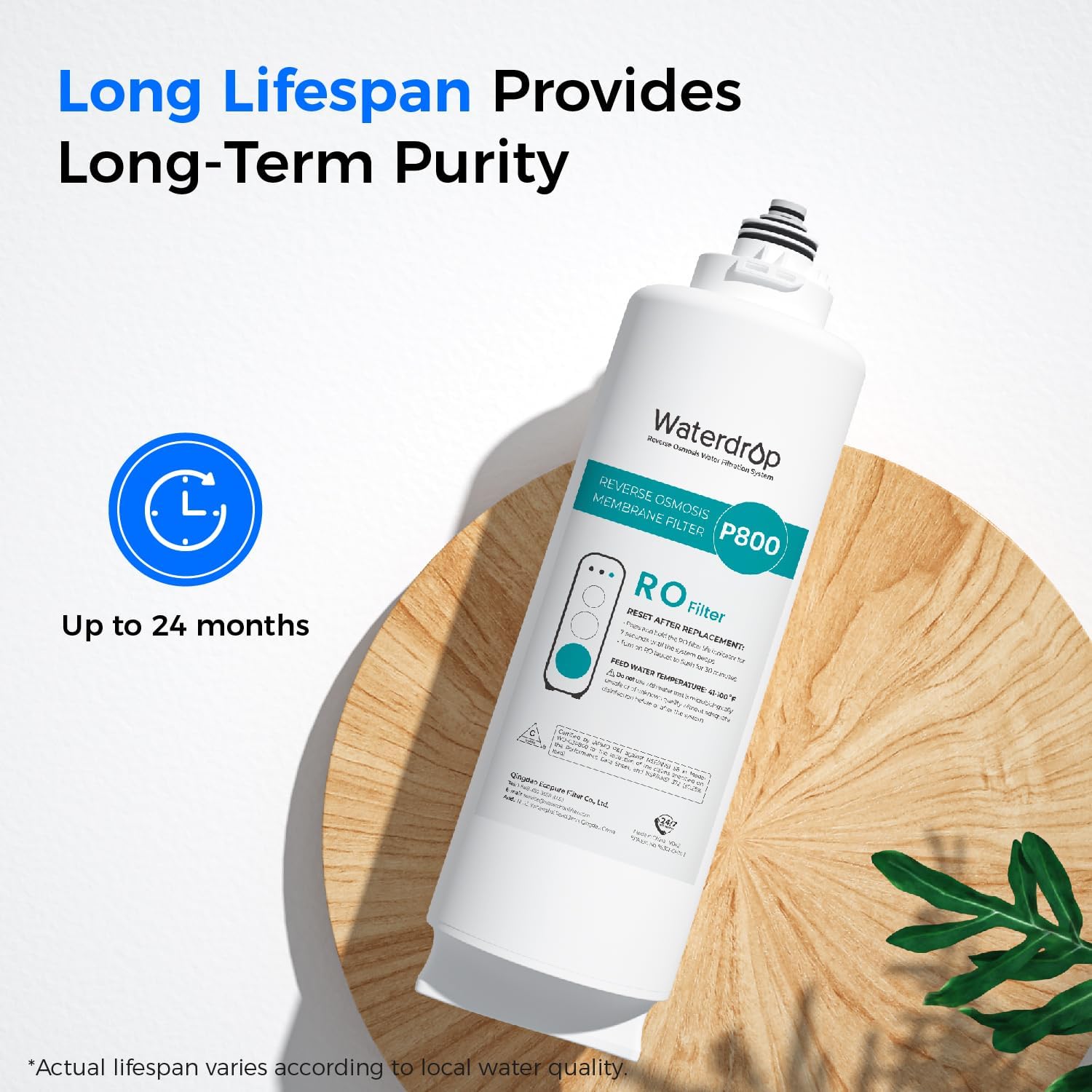 Waterdrop G3P800-N2RO Filter, Replacement for Waterdrop G3P800 Tankless Reverse Osmosis Water Filter, Reduce PFAS, 2-year Lifetime