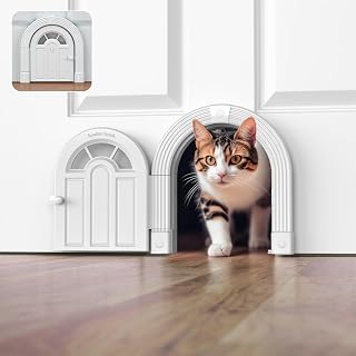 Cat Door Interior Door - No-Flap Cat Door for Interior Door, Cat Door Interior Door for Cats Up to 20 lbs, Easy DIY Setup, Secured Installation in Minutes, No Training Needed…