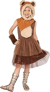 Star Wars Ewok Official Youth Halloween Dress - Premium Quality Printed Dress with Detachable Hood and Sleeve Cuffs
