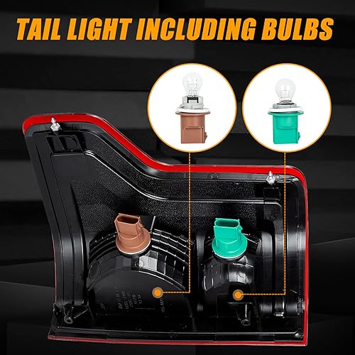 Miniatura 8 de RANSOTO F150 - Luz trasera compatible con Ford F-150 2018 2019 2020 Luz trasera del lado del pasajero derecho, lámpara de freno trasera incluye