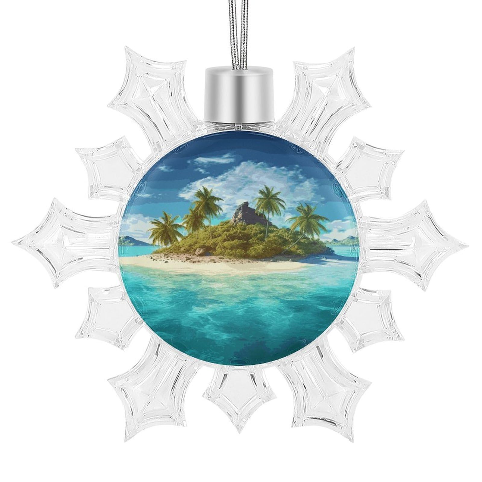 Tropical Island Snowflake Decorations,Christmas Decorations，Christmas Indoor Winter Wonderland Decor，Hanging Ornaments for Xmas Tree Winter New Year Party Supplies