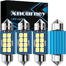 Xnourney 36mm LED Bulb, 1.42" C5W CanBus LED Bulbs 12V 24V, 6411 6418 DE3423, Festoon Lamp Super Bright LED Lights Car Interior, Dome Map Lamp, License Plate Bulb, 4pcs