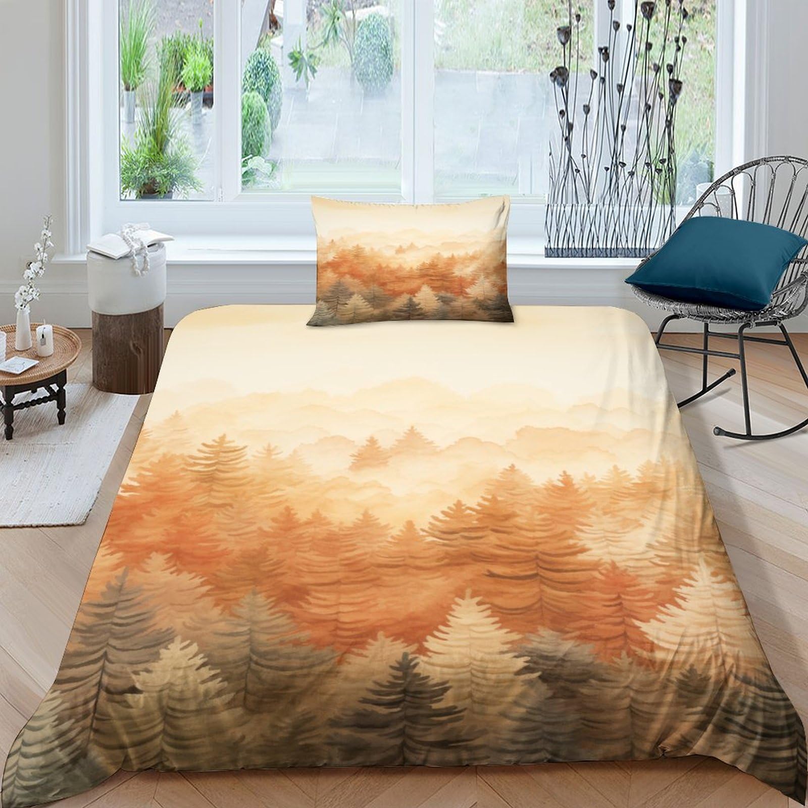 Housse de couette paysage d'automne pour réchauffer la chambre des enfants