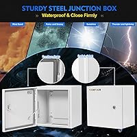 Vista 3 de Caja eléctrica para exteriores, caja de conexiones de acero 12 x 10 x 6 pulgadas, NEMA 4X Caja eléctrica IP66 impermeable y a prueba de polvo, caja