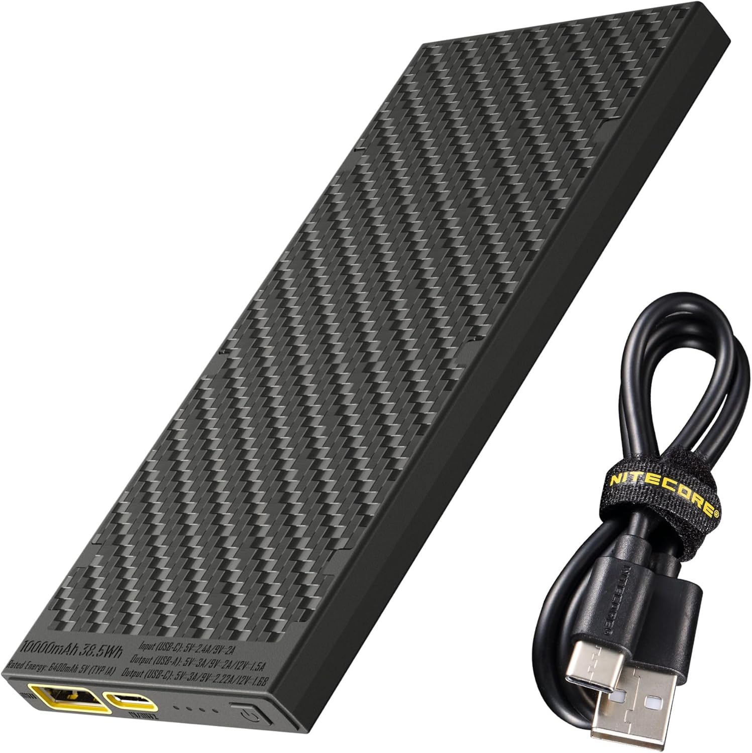 Nitecore NB10000 Gen II (Gen 2) Extremely-Slim Energy Financial institution, 10000mAh QC Fast-Cost USB and USB-C Twin Outputs with Cables for Telephones, Flashlights and Headlamps, Twin Cable Bundle