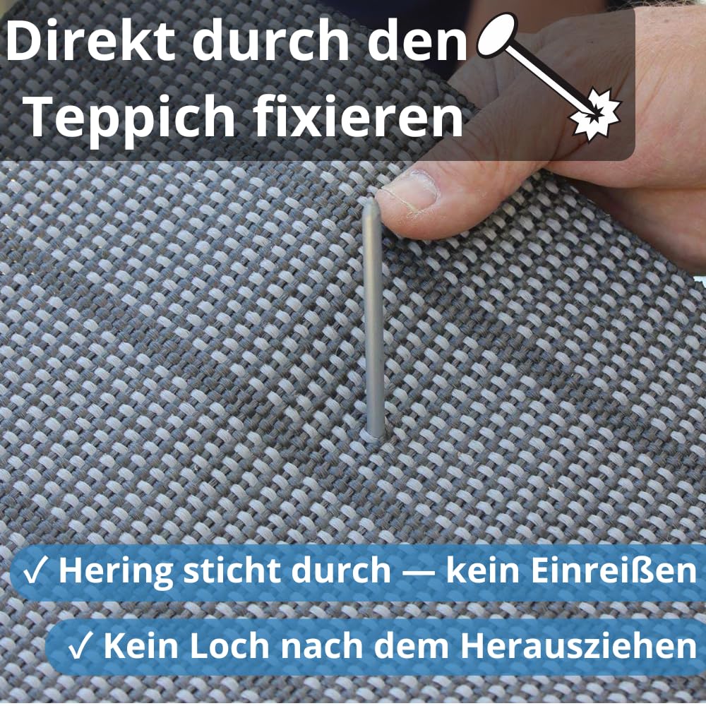 JOLAX Vorzeltteppich, 500 g/m², Campingteppich Outdoor für Wohnwagen & Wohnmobil, Markisenteppich, PVC-frei, Wasserdurchlässig, Atmungsaktiv, Rutschfest, Waschbar 40°C, mit Tragetasche