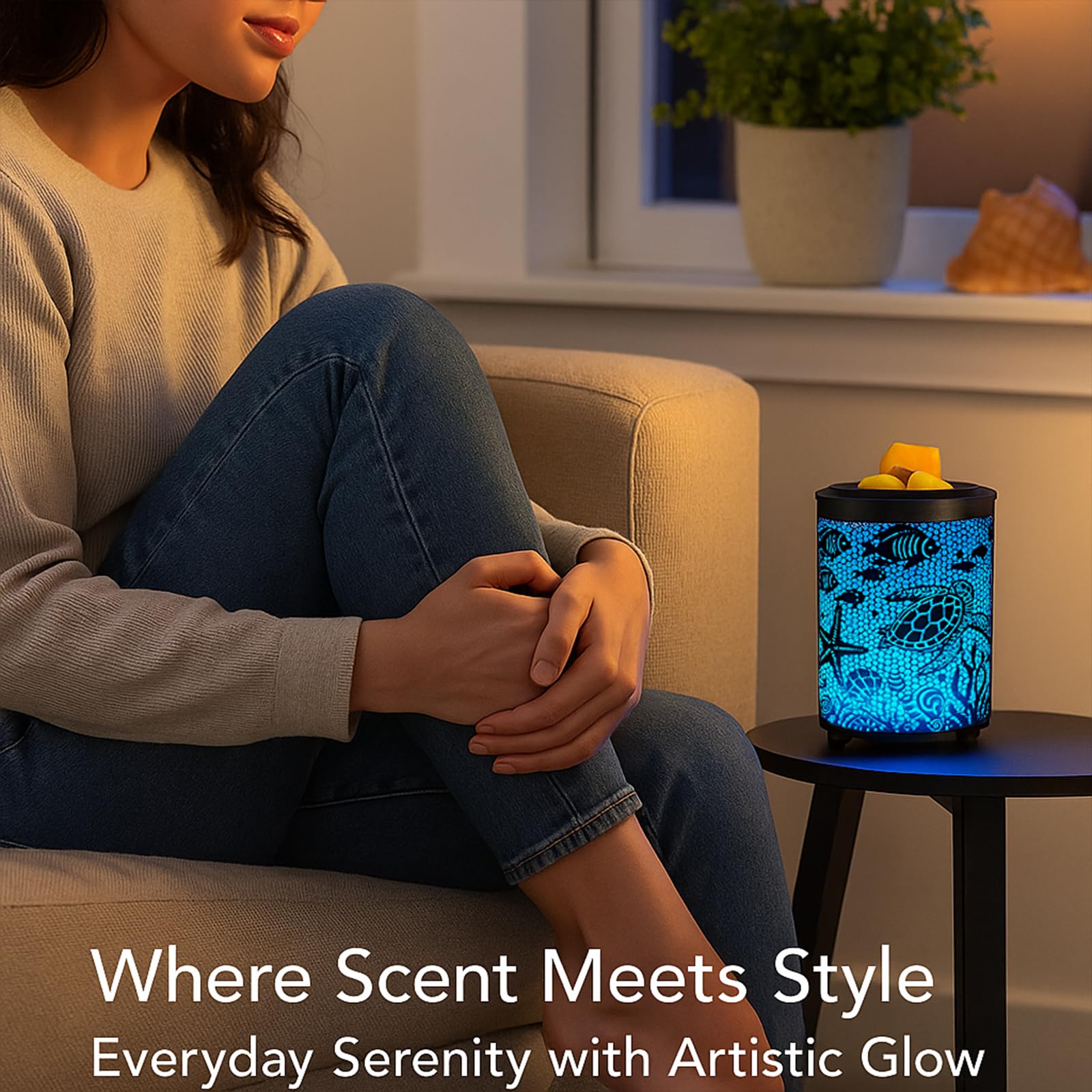 Leyoue Electric Wax Melt Warmer PTC Heating Plate with 7 Colors LED Changing Light Wax Warmer Fragrance Warmer for Home Office Gifts & Decor()