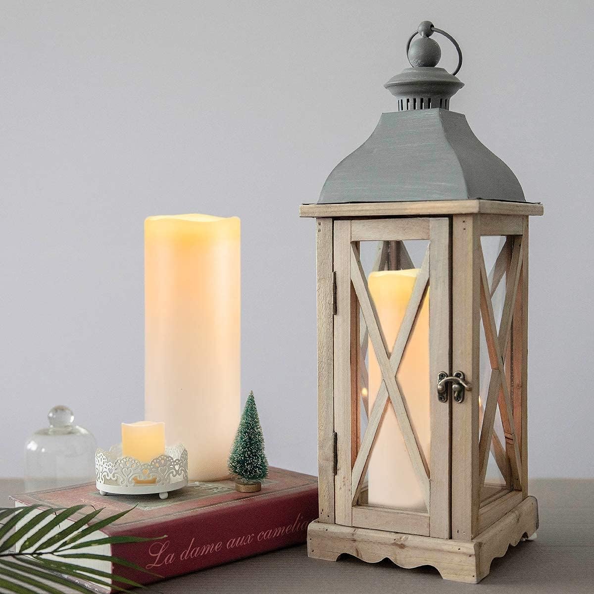 Homemory 4" x 10" Large Waterproof Outdoor Flameless Candles, Battery Operated LED Pillar Candles with Remote and Timers for Indoor Outdoor Lanterns, Long Lasting, Dark Ivory, Set of 2 - Image 6