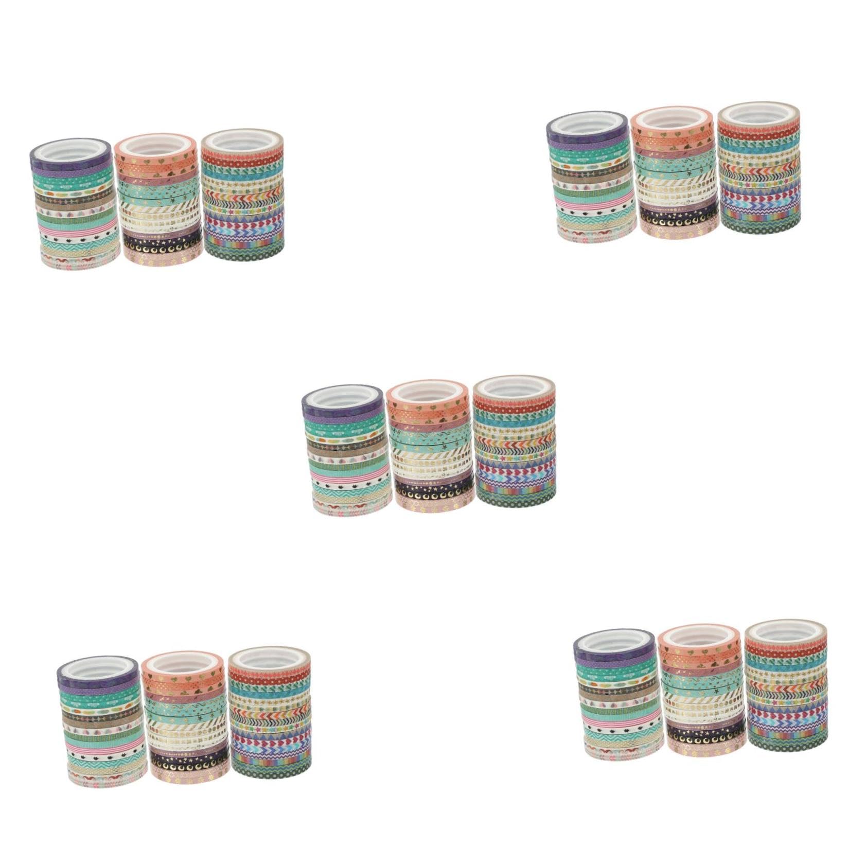HOMSFOU 5 Sätze Selbstklebende Washi Tapes Dekorative Papierbänder Für Diy Bastelprojekte Scrapbooking Und Handwerksdekoration Pro Rolle 48 Rollen * 5