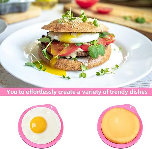 Miniatura 2 de 4 moldes de silicona para freidora de aire, moldes redondos de silicona para bocados de huevos, moldes de silicona de 4 pulgadas, molde de silicona