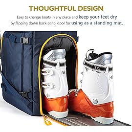 Unigear Ski Boot Bag, 70L Ski Boot Travel Backpack for Ski Helmet, Goggles, Gloves, Skis, Snowboard & AccessoriesBlue