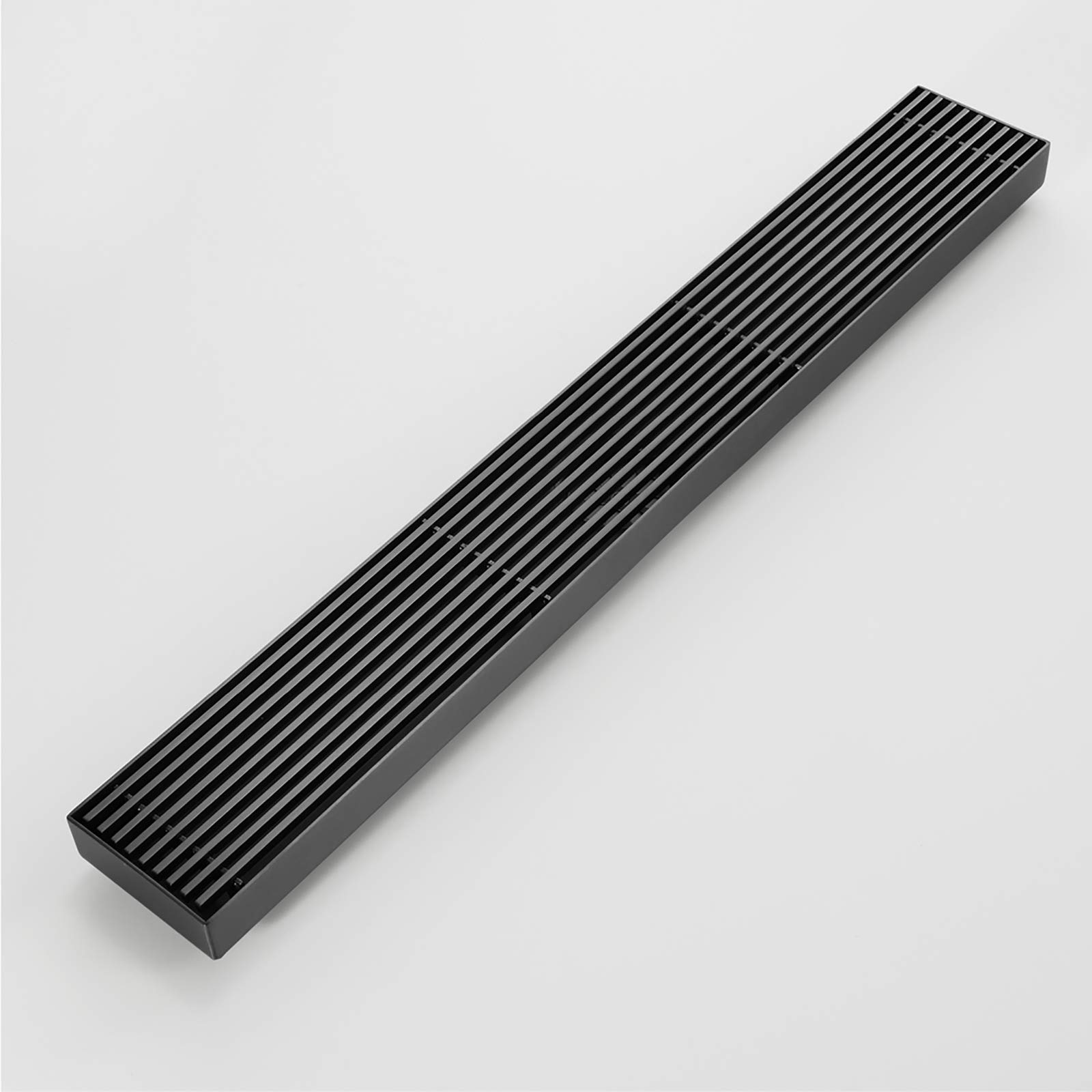 Desagüe de ducha lineal gris, desagüe de piso rectangular, desagüe de piso de ducha de acero inoxidable 304 con rejilla de cubierta extraíble, desagüe de desechos de ducha de baño, 23,6'' x 2,7''