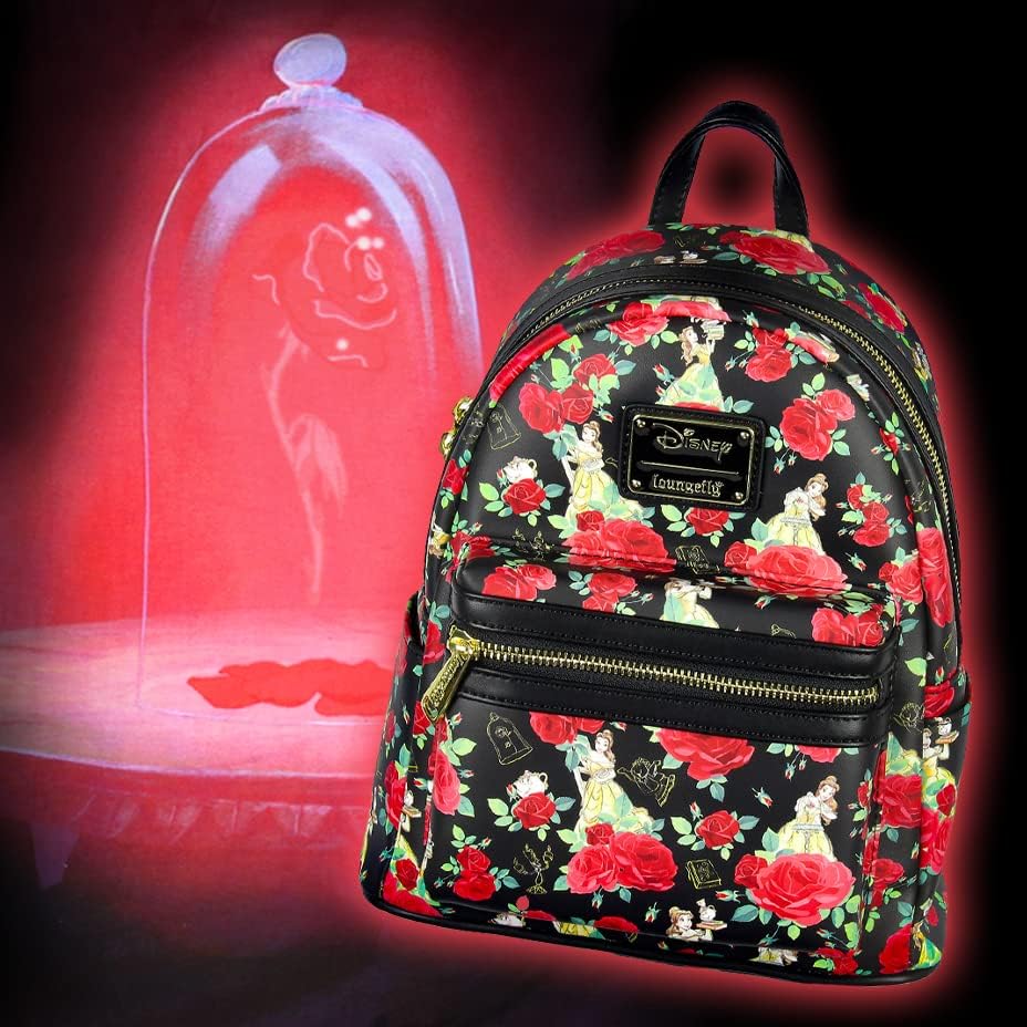 Loungefly Disney Beauty And The Beast Belle Roses Mini Backpack - Image 5