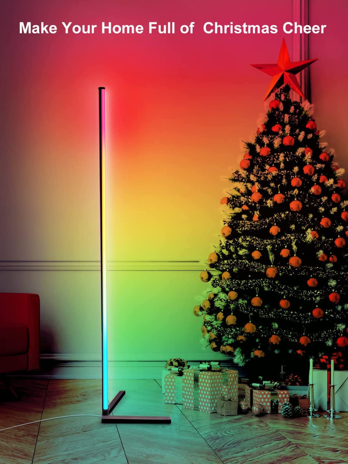 DeeprBling Lampada da Terra LED, 165cm Piantana Lampada RGB Dimmerabile con Telecomando e Bluetooth APP, 16 Milioni Colori, Musica Sincronizzazione e Timer, DIY Modalità per Soggiorno Camera da Letto