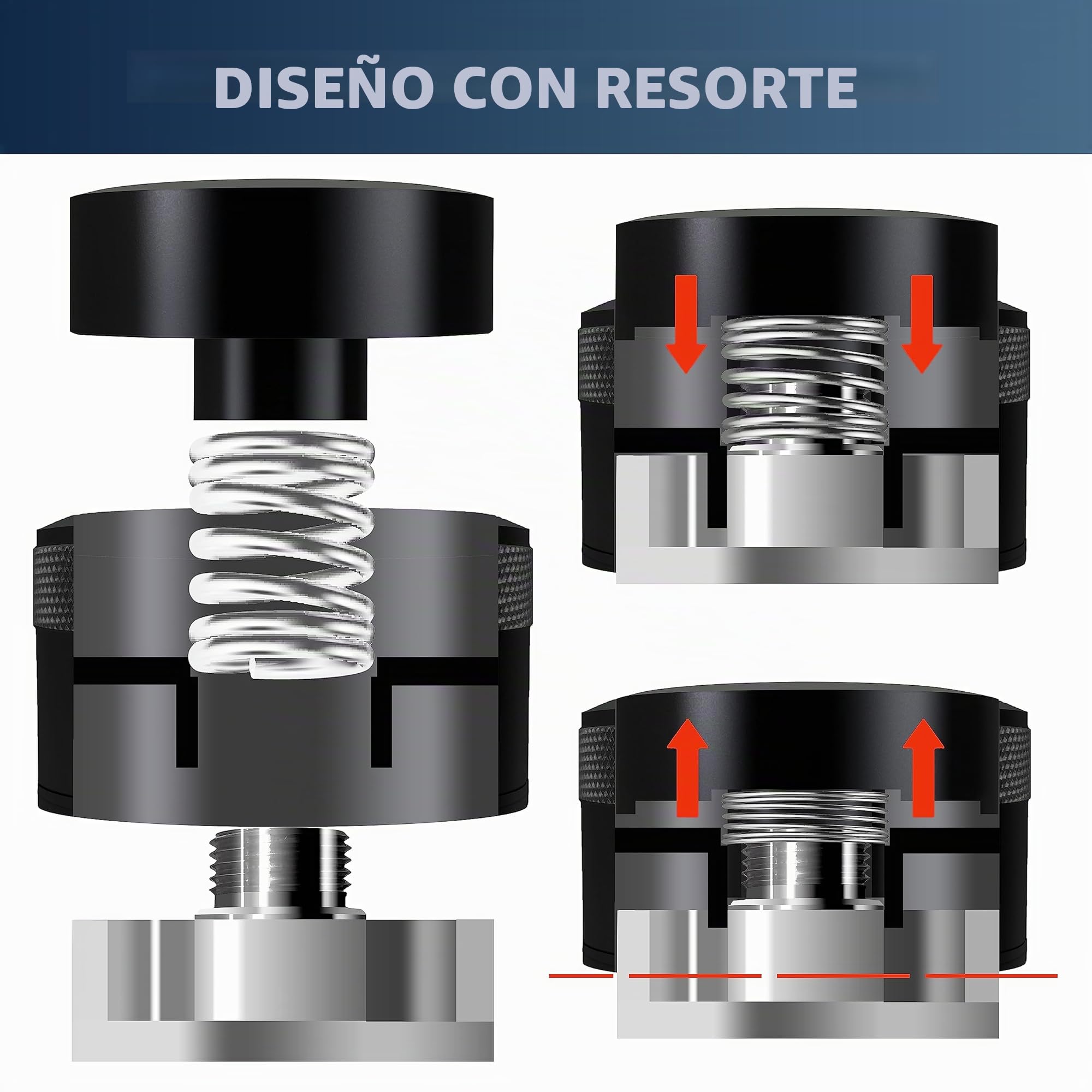 NEOUZA Herramienta niveladora barista de 58 mm con resorte de acero inoxidable con base plana para cafetera de café