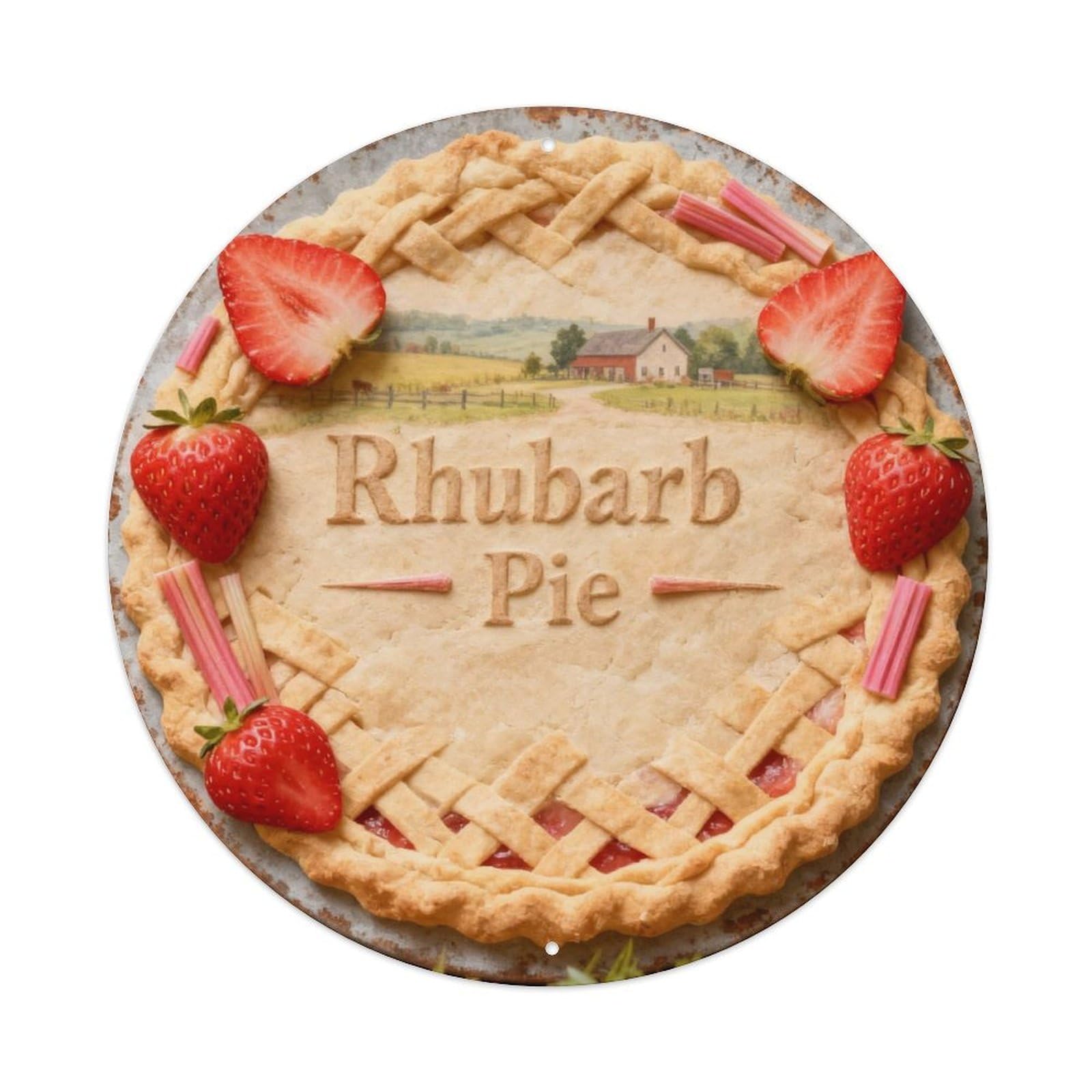 Rhubarb Pie Metal Tin Sign Plaque