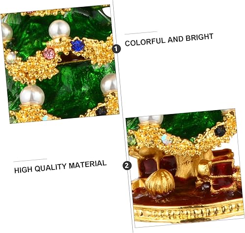 Miniatura 4 de EXCEART Christmas Tree Trinket Organizer 2 Pcs Jewelry Box Retro Decor Bling Decor Christmas Decor Decorative Tabletop Christmas Tree Collectible
