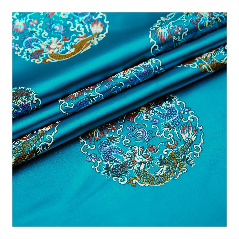 Goonsds B Chinese Satin Faux Silk Fabric Rocade Dress Clothes Cheongsam Tang Suit Diy Retro 75Cmx50cm,