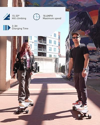 Miniatura 4 de Hiboy Patineta eléctrica S22 con motor sin escobillas doble con velocidad máxima de 186 MPH alcance de 125 millas y control remoto para viajeros y