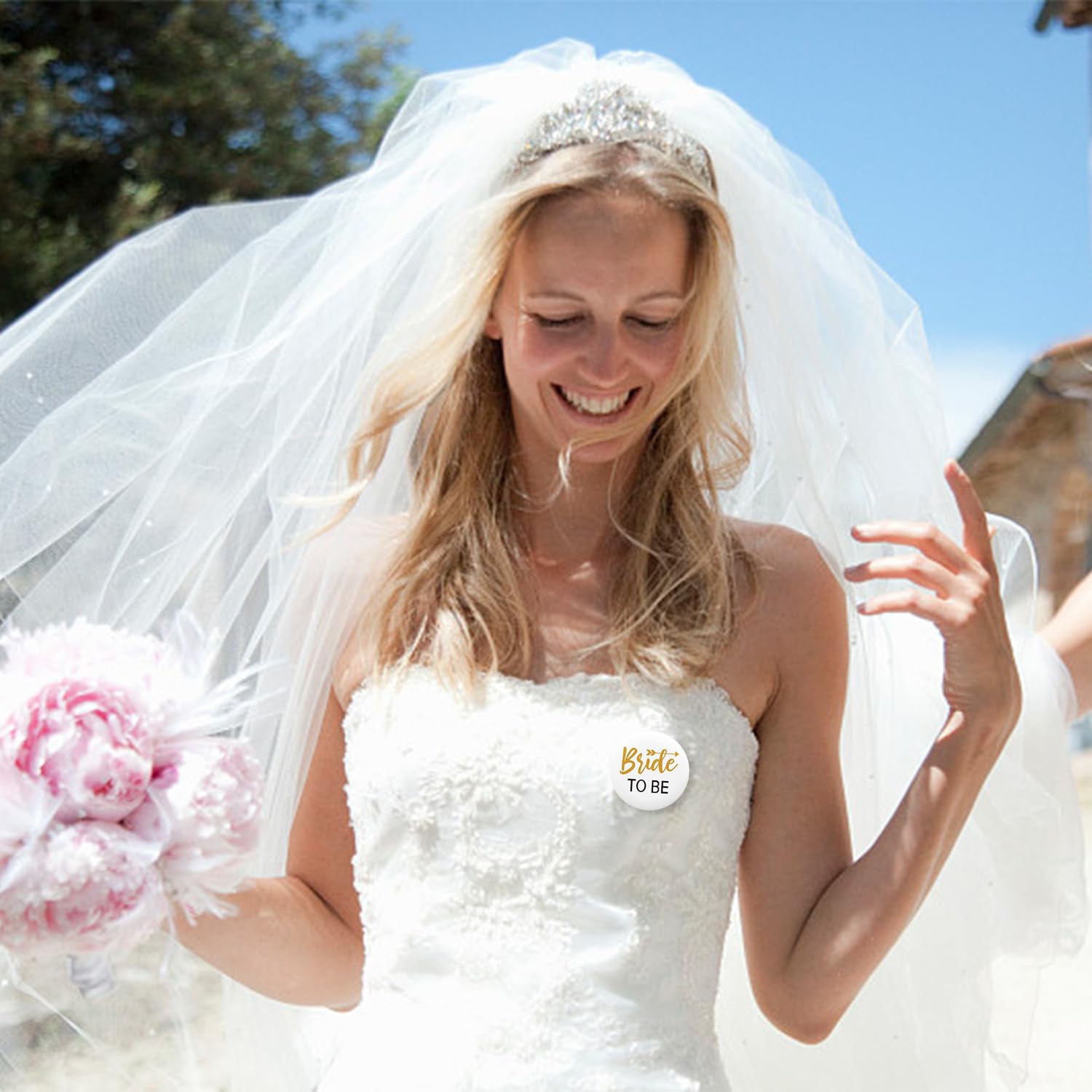 7 insignias para mujer, accesorios para novia, accesorios de despedida de soltera, botones de novia, insignias de plástico para damas de honor, accesorios para ropa de mujer