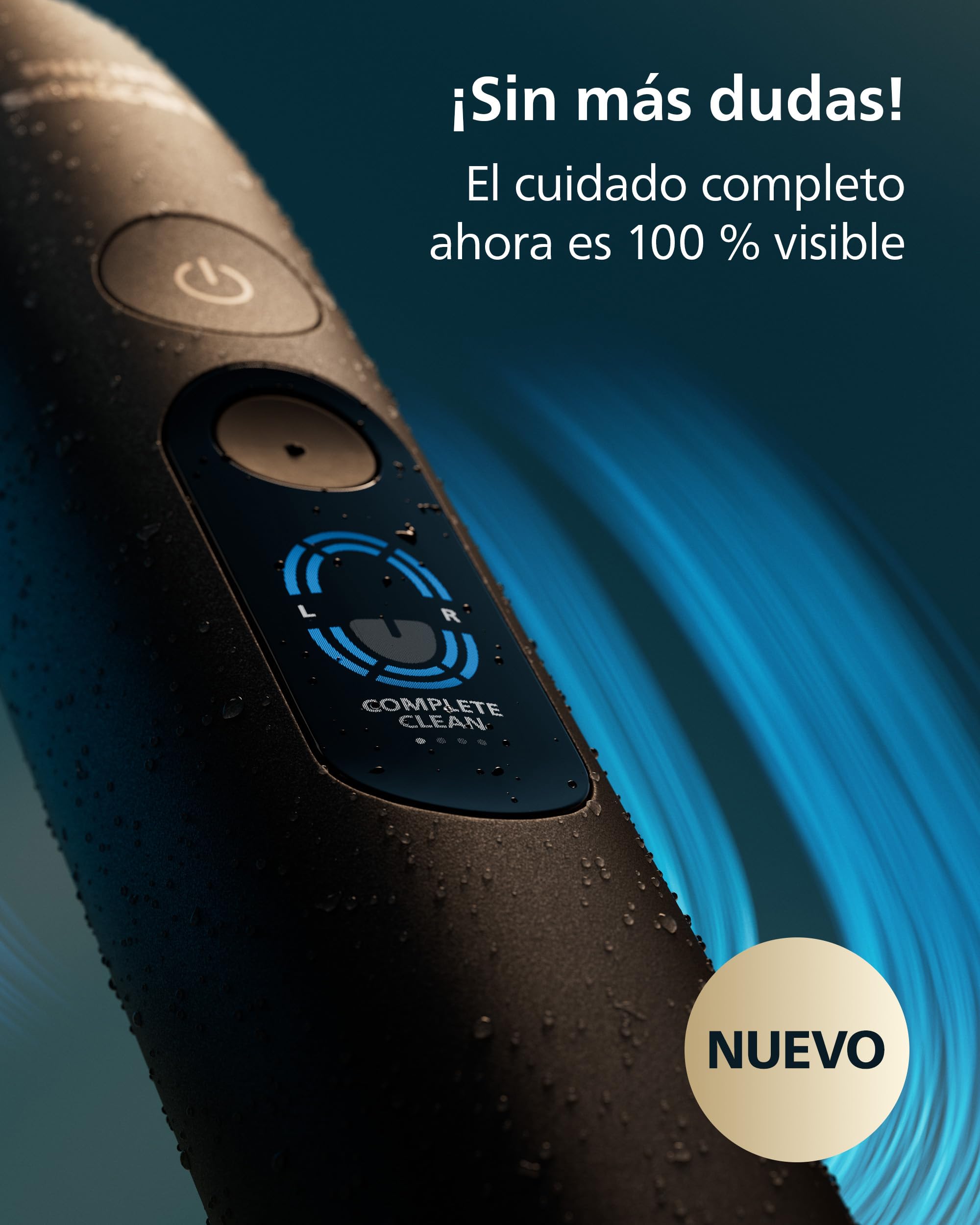 Philips Sonicare Next-Generation DiamondClean 9900 Prestige Cepillo de dientes eléctrico - con SenseIQ, Smart Coverage Feedback, Smart Pressure Feedback y 24 ajustes, negro cuarzo, HX9813/92