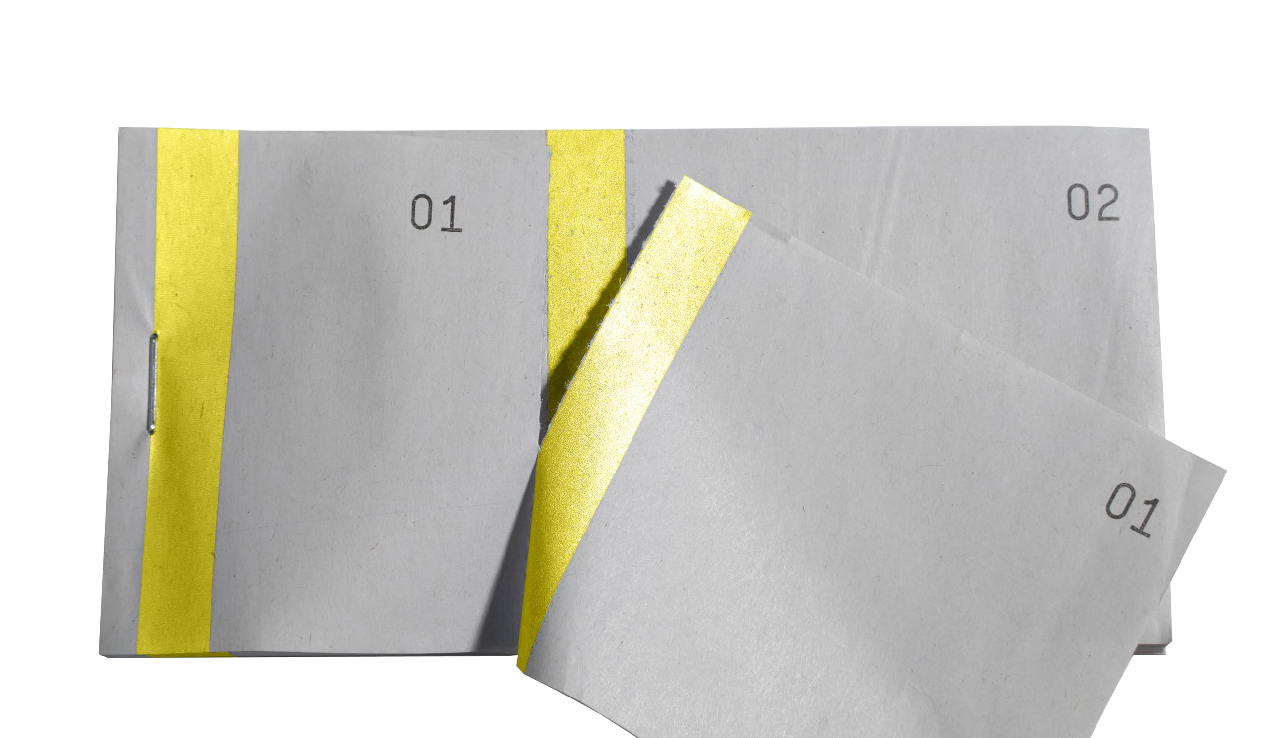 Blocs vendeurs 6,6x13,5cm Double numerotage Bande Couleur 100 feuillets, Yellow - Image 3