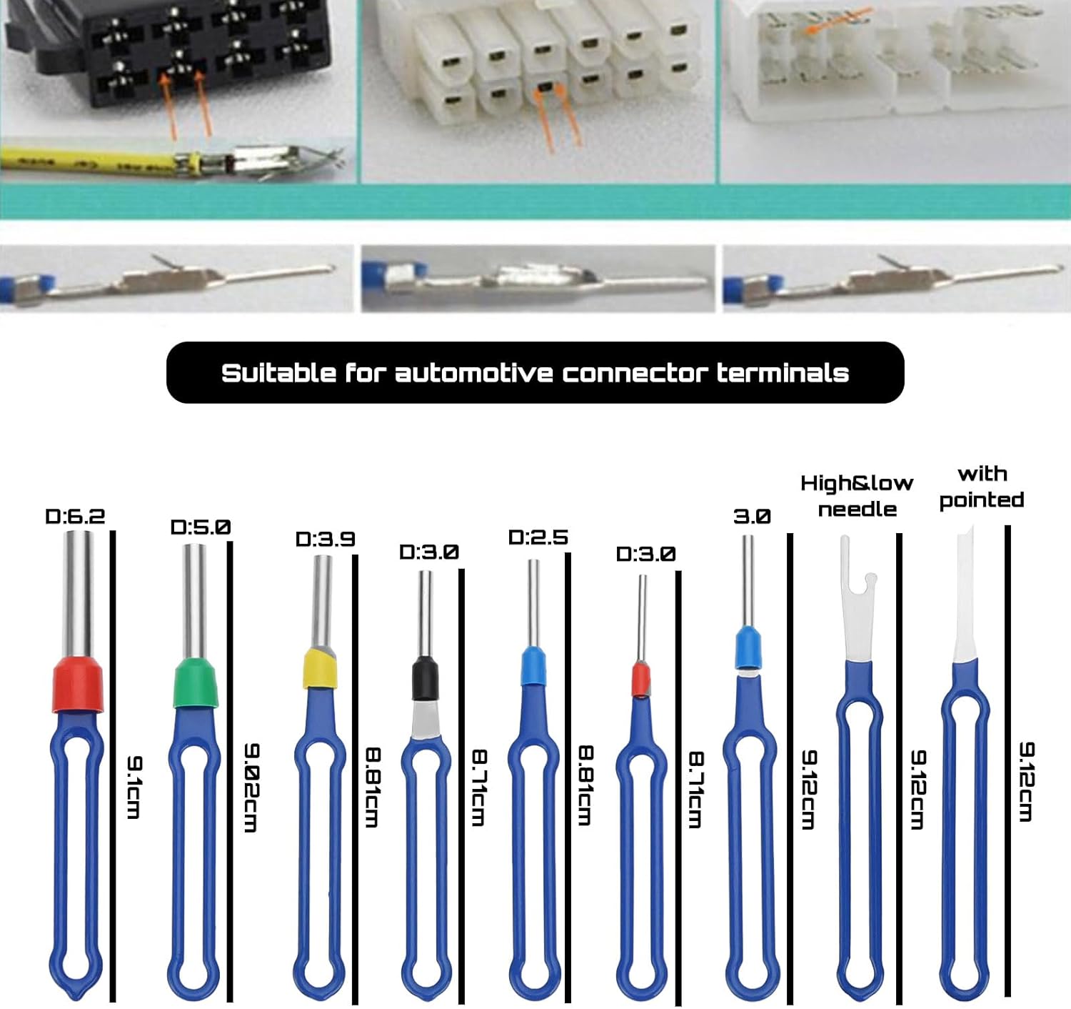 36PCS Terminal Removal Tool Kit Pin Extractor Tool Wire Connector Terminal Ejector Kit with a Protective Bag for Car Automotive Most Connector Terminal