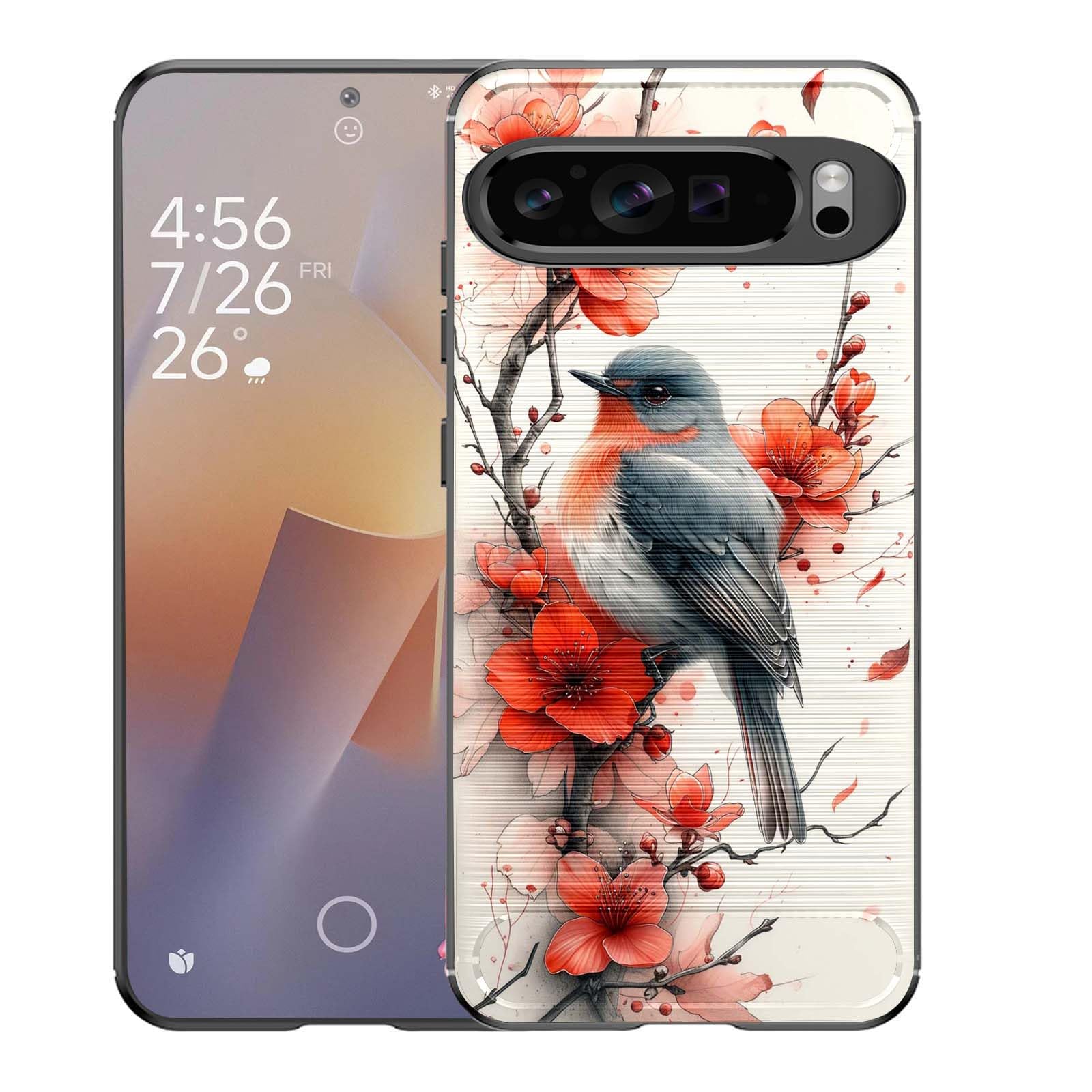 ZHJLZQAI for Google Pixel 9 Pro XL Brushed Texture Case,Slim Thin Soft Flexible TPU Carbon Fiber Shock Proof Protective Co...