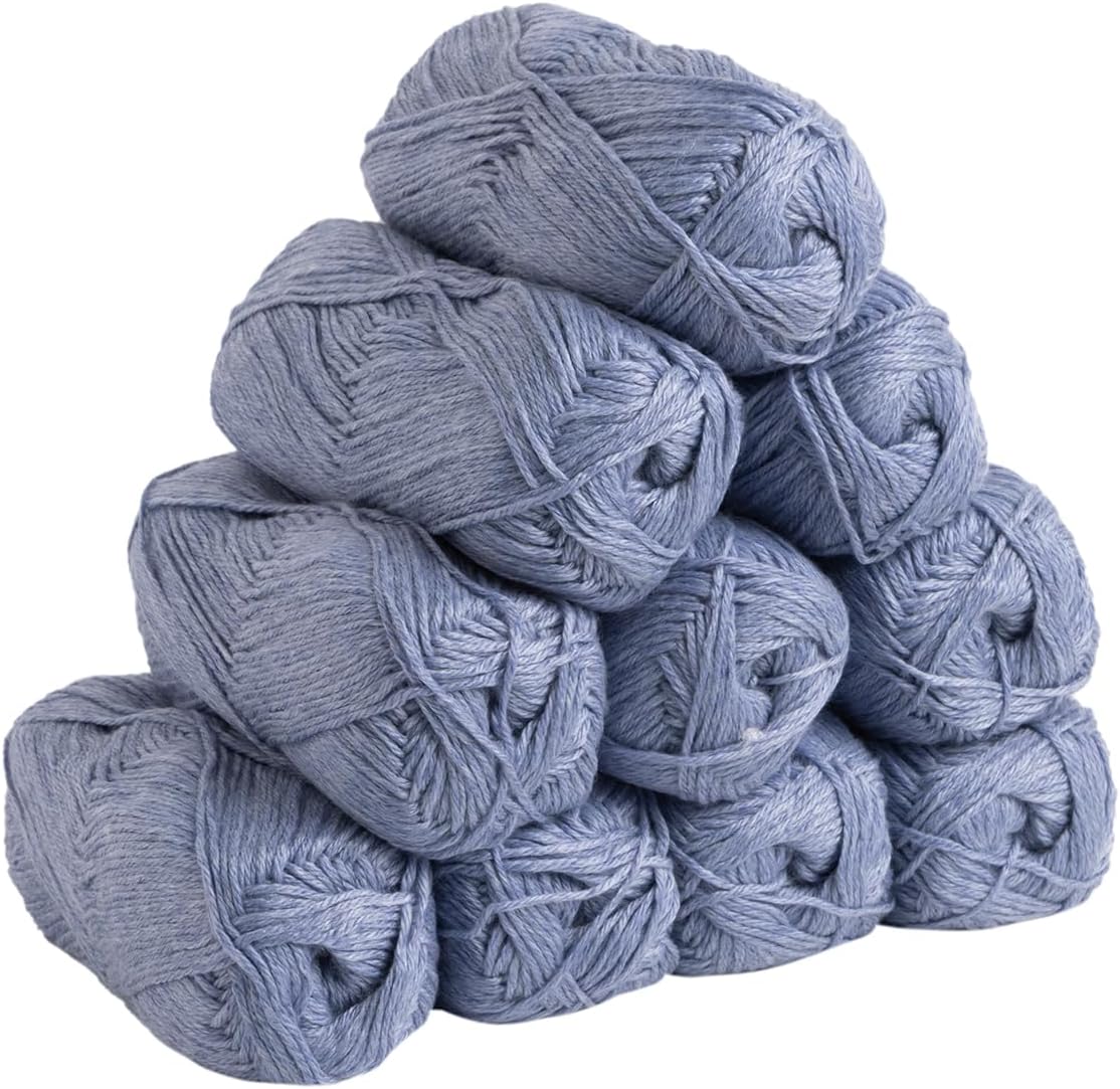 Knit Picks Mighty Stitch Acrylic and Superwash Wool Blend Worsted Weight Blue Yarn Pack - 10 skeins of 100g Each - 2080 Yards Total (Navy Heather)