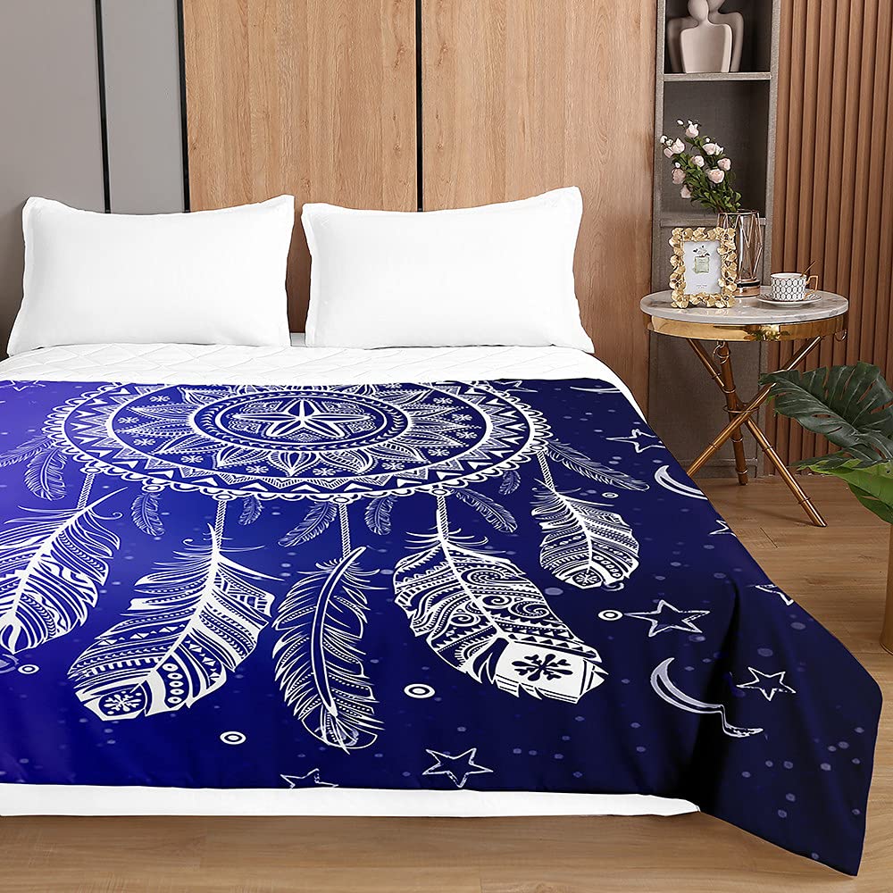 Dessus de lit haut de gamme au motif attrape-rêves et étoiles