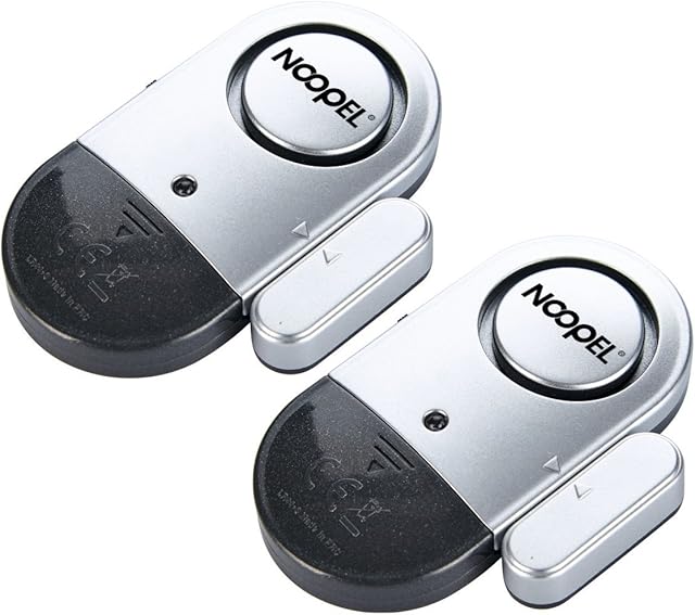 Window Door Alarm 2 Pack Noopel Home Security Ultra-Slim Door and Window Alarms Door Window Burglar Alarm with LOUD 120 DB Siren - DIY EASY to Install (2)