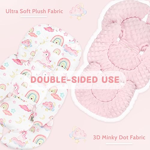 Miniatura 3 de Pea Pod Inserto de asiento de automóvil infantil con fundas de correa, todo en uno reversible para asiento de automóvil de bebé recién nacido, cojín