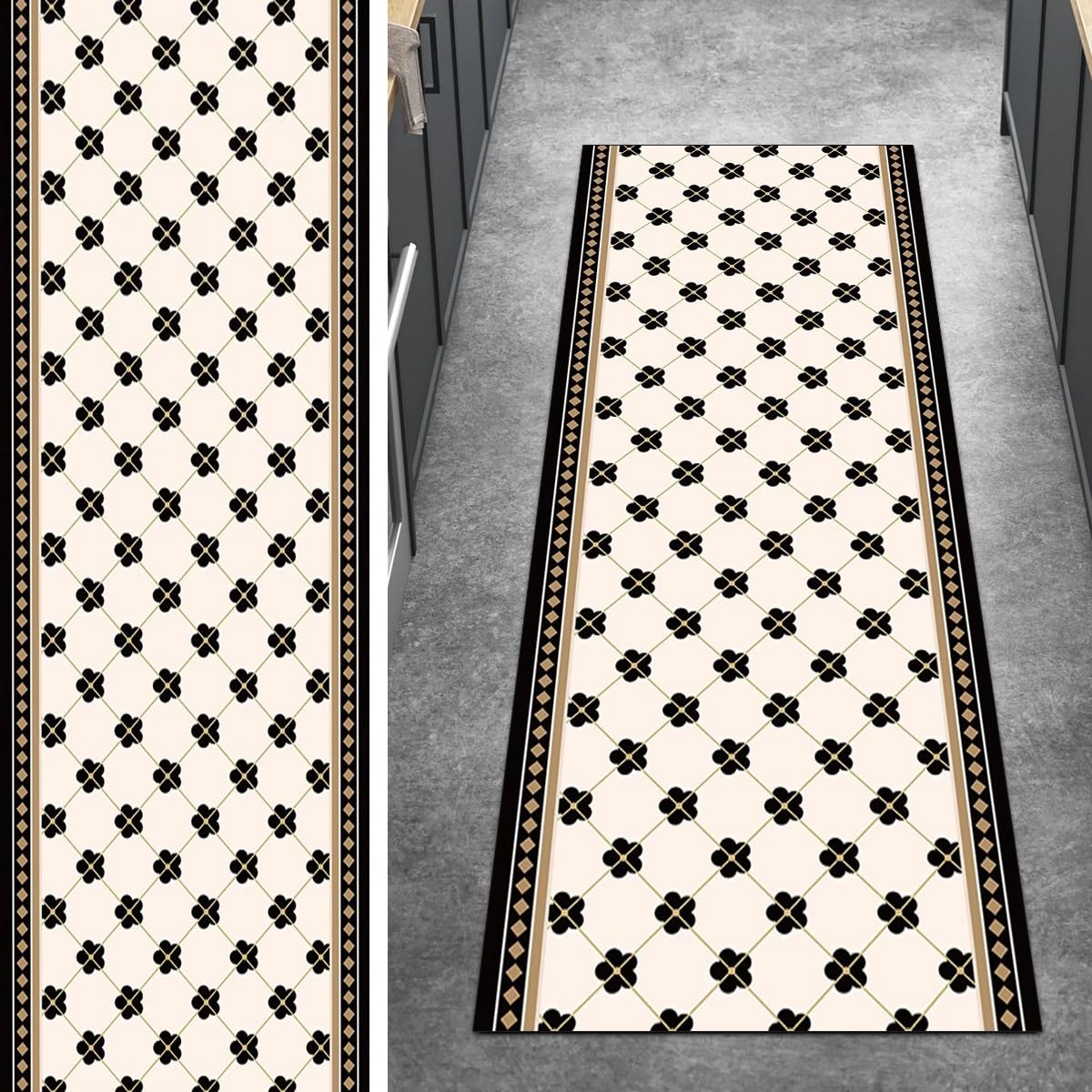 Alfombra larga de cocina y baño en color beige resistente