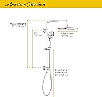 Vista 2 de American Standard 9038804.295 Spectra Versa - Sistema de ducha con cabezal de ducha tipo lluvia y cabezal de ducha de mano 1.8 GPM, níquel cepillado