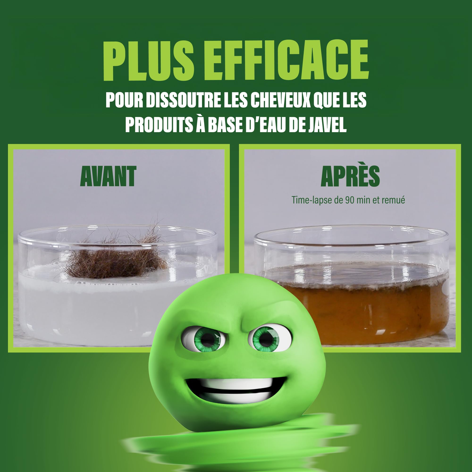 Green Gobbler Déboucheur de Canalisations, 3,8 L | Dissout les Cheveux et les Matières Organiques des Toilettes, Eviers et Drainages Bouchés
