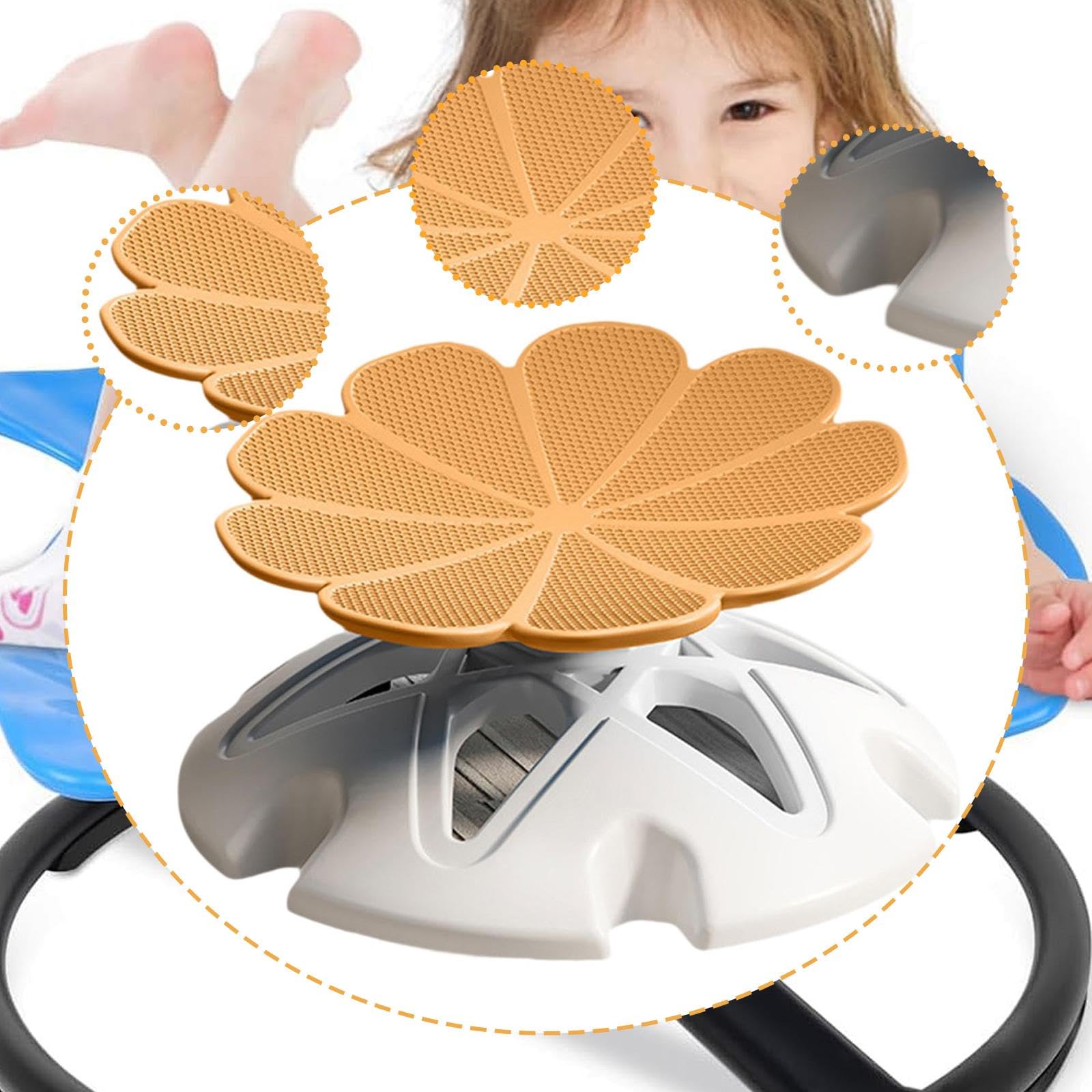 LOVIVER Silla giratoria sensorial para niños, Ideal para Interiores y Exteriores, con Soporte de Carga, Antideslizante, cumpleaños para, Naranja