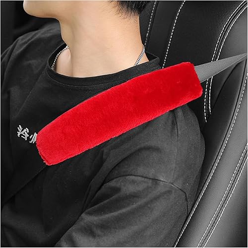 Paquete de 2 fundas para cinturón de seguridad de automóvil, almohadillas universales suaves de piel de oveja sintética para una conducción cómoda,