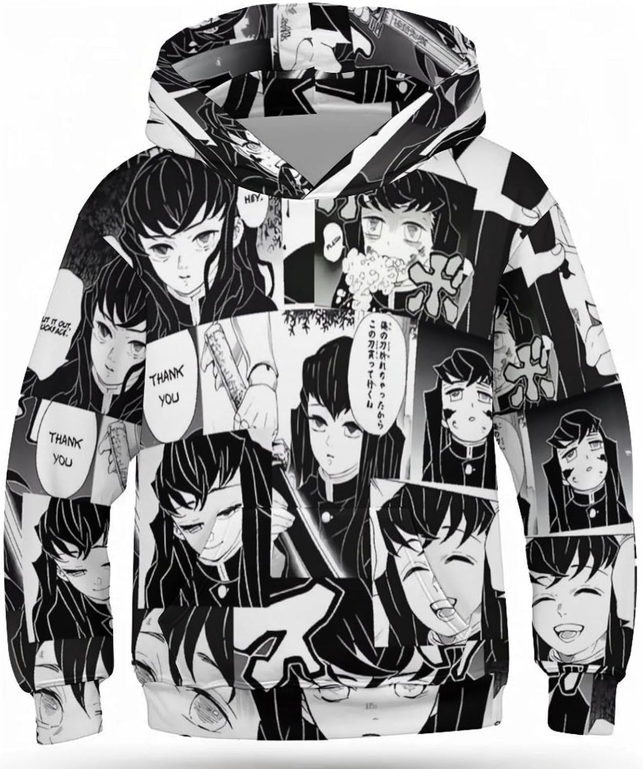 Muichiro Kids' Hoodie 3d Print Sweatshirt Soft Pullover Hooded With Big Pockets For Boys Or Girls