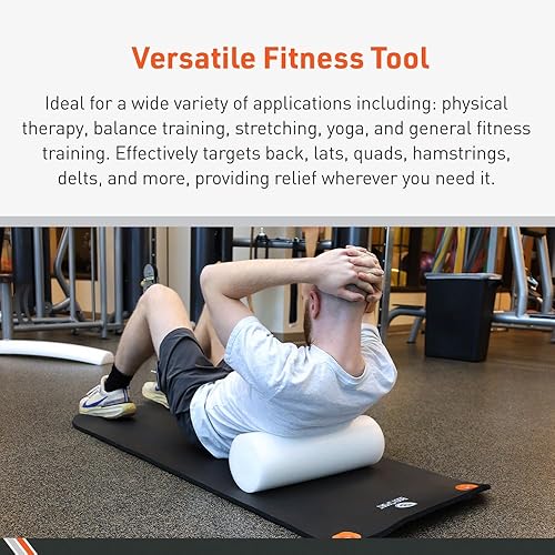 Miniatura 5 de Body Sport Rodillo de espuma, redondo completo de 36 x 6 pulgadas, ligero y duradero para flexibilidad, fortalecimiento y rehabilitación, alta