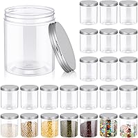 Vista 9 de Irenare 24 frascos de plástico de 16 oz con tapas, recipientes de plástico transparente de boca ancha, frascos tipo Mason para alimentos