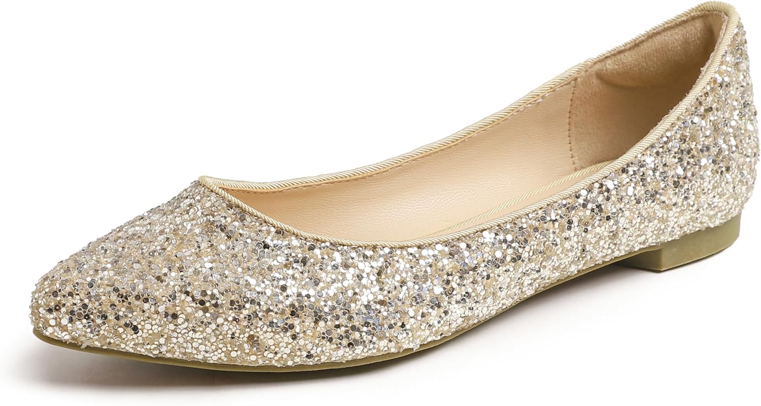 Glitter Light Gold Pointed