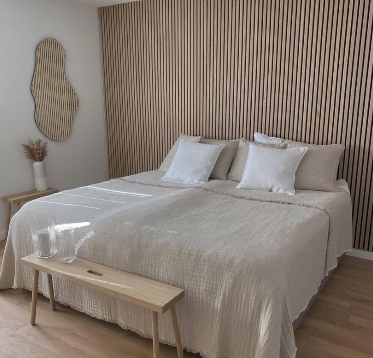 Panneaux acoustiques en chêne clair Sonoma, 278 cm de hauteur, 60 cm de largeur, 9 mm d'épaisseur, roulés