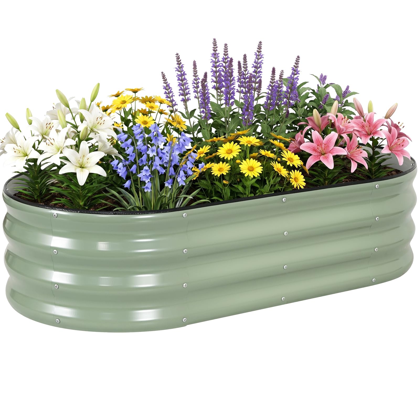 Galvanized Raised Garden Bed - 4x2FT Planter Box -13