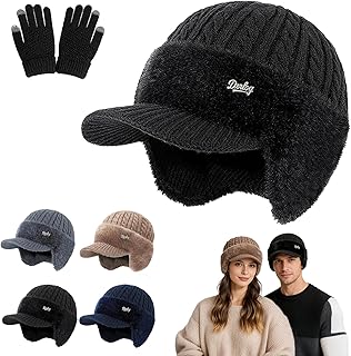 Coldshield Trapper,Trapper Hat,Blocking Knitted Hats with Ear Flaps and Wool Brim,Soft Breathable Fabric,Cold Weather Gear
