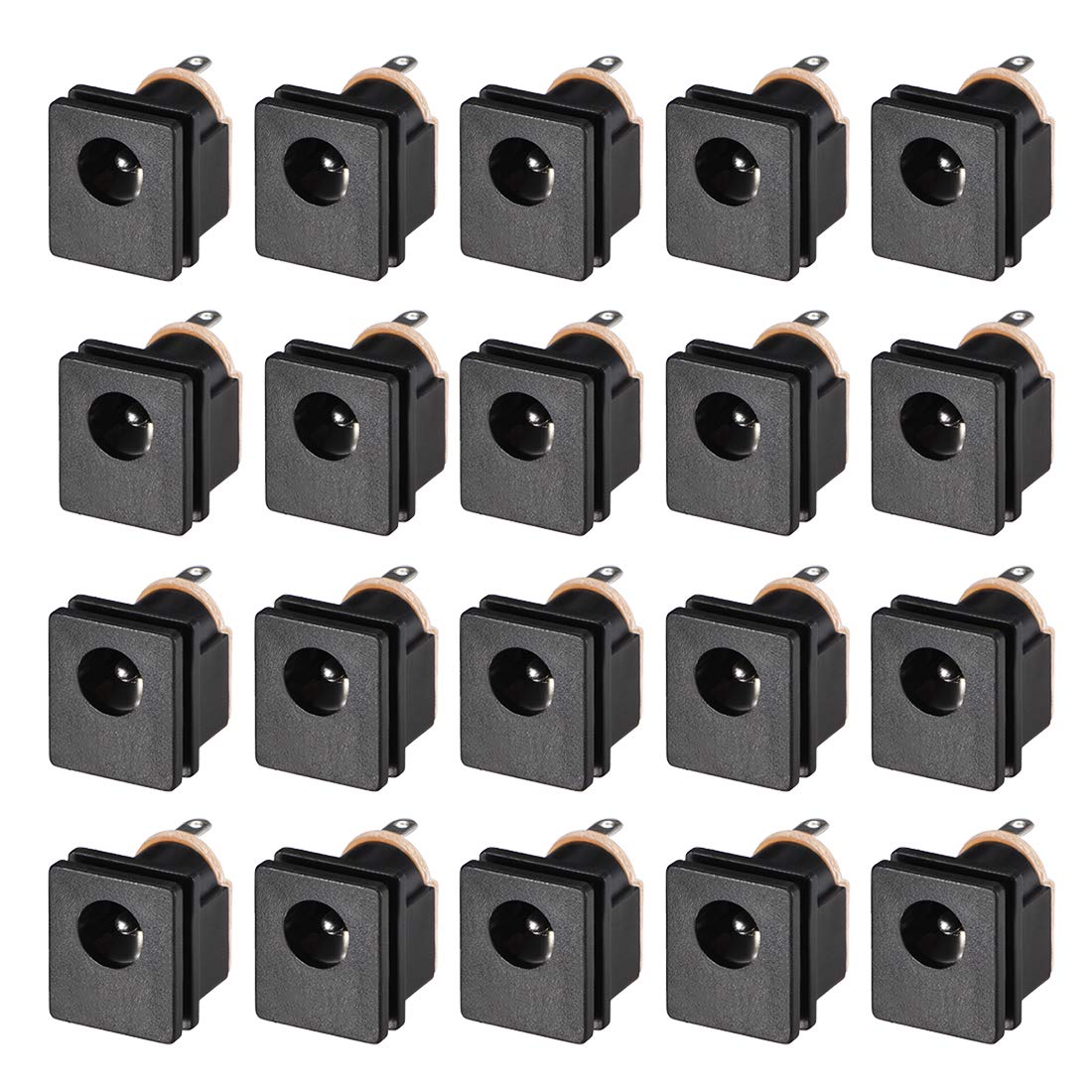 sourcing map DC-015 5.5mmx2.1mm DC Power Jack Socket 3 Pin Female Panel Mount Connector 20pcs