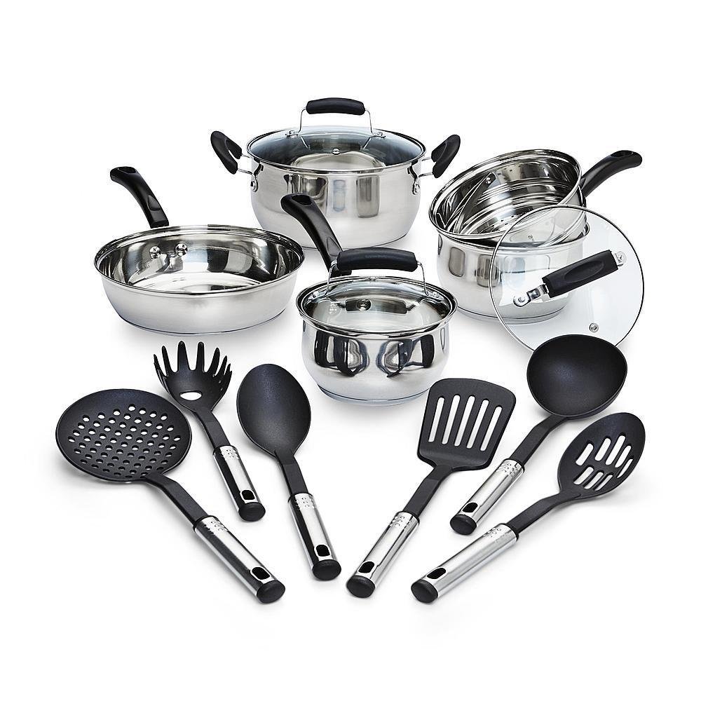 Amazon.co.jp: 14ピースステンレススチールNonstick Cookware Piece