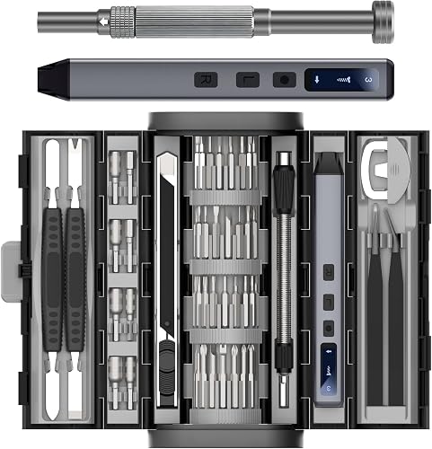 LIFEGOO Electric Screwdriver, 83 in 1 Precision Electric Screwdriver Set | 72 S2 Magnetic Bits, 400mAh Battery,Magnetic Storage Mini Power Screwdriver Repair Tool Kit for PC Electronic Phone Laptop