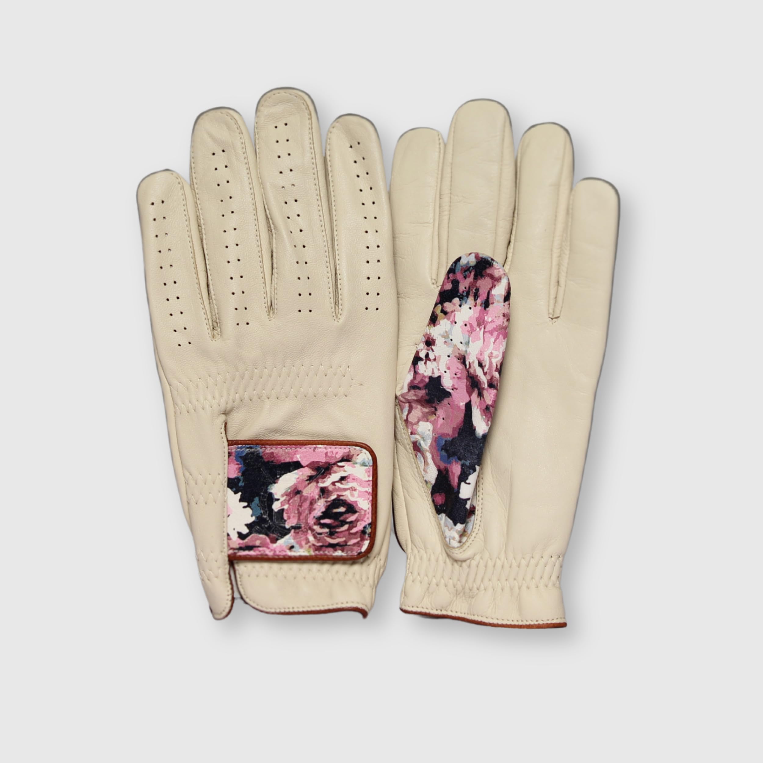 Modest Vintage Player Ltd PRO Floral Cabretta Leather Golf Glove ~ (2-Pack) (Medium)