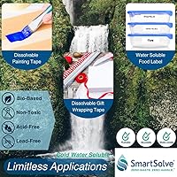Vista 5 de Cinta soluble en agua 1 pulgada x 30 yardas Se disuelve rápidamente en agua Autoadhesiva Máscara para hidrografía y doble inmersión