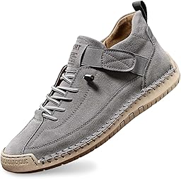 Genérico Zapatillas ortopédicas cómodas, zapatos unisex de cuero hechos a mano, botas suaves y cómodas con soporte